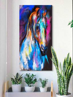 999Store - Colourful Abstract Horse Face Modern Art Canvas Painting For Wall Horse Painting