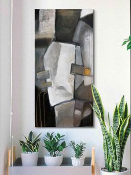 999Store - Grey Black And White Abstract Modern Art Canvas Painting For Wall Decor Abstract Painting