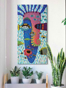 999Store - Fish In The Ocean With Face Modern Art Canvas Wall Painting For Wall Decoration