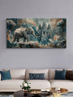 999Store - Majestic Elephant With Temple Canvas Painting