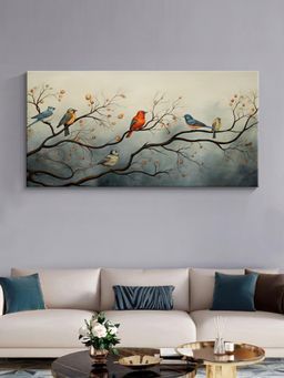 999Store - Colourful Birds On Branch Canvas Painting