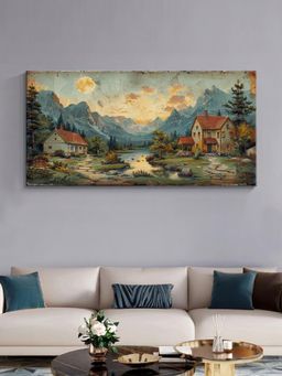 999Store - Charming Cottage Landscape Canvas Painting