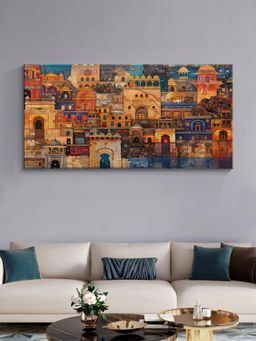 999Store - Vibrant Indian Cityscape Canvas Painting
