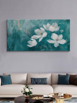 999Store - White Florals Canvas Painting