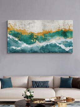 999Store - Emerald Waves Canvas Painting