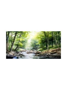 999Store - Serene Forest Stream Canvas Painting Nature Landscape