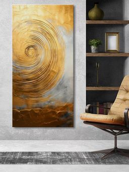 999Store - Abstract Spiral Gold Canvas Painting