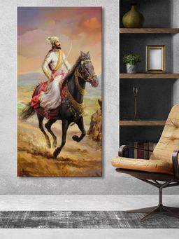 999Store - Golden Abstract Swirl Canvas Painting
