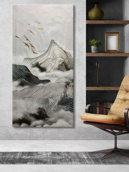 999Store - Abstract Gold Wave Mountain Canvas Painting