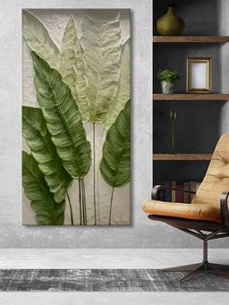 999Store - Botanical Canvas Wall Art With Textured Banana Leaves Design Large Painting