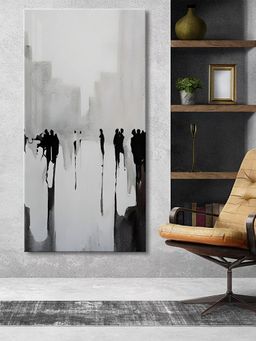 999Store - Urban Silhouette Canvas Art In Black And White Watercolor Style Large Painting