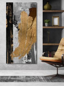 999Store - Abstract Gold And Black Canvas Painting Modern Wall Art Decor Large Painting