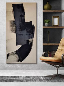 999Store - Bold Black Brush Stroke Art Contemporary Minimalist Canvas Large Painting