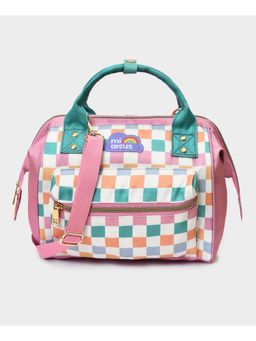 Mi Arcus 2-in-1 Printed Maternity Diaper Bag, Convertible Handbag & Backpack- Pink