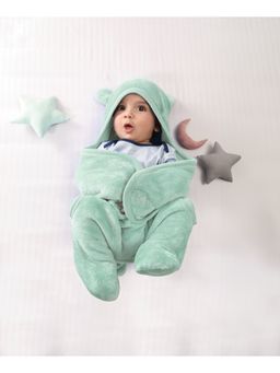 Mi Arcus - Ultra Soft Knitted Light Fur Plush Warm Blanket Wrapper 0-6 M- Green