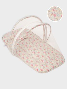 Mi Arcus - Red Foldable Mattress Set with Attached Mosquito Net & Pillow for 0-12 M