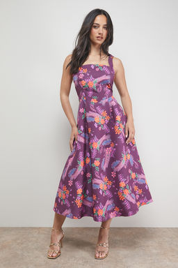 Oasis - Strappy Midi Prom Dress - Multi-Color