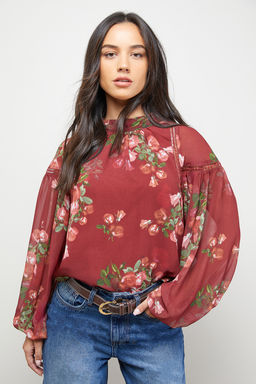 Oasis - Lace Panel Boho Top - Multi-Color