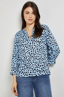 Dorothy Perkins - Blue Spot Printed Overhead Shirt Blouse