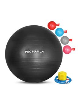 Vector X - Exercise Ball - Professional Grade Anti-Burst Ball Yoga Fitness 85Cm Black