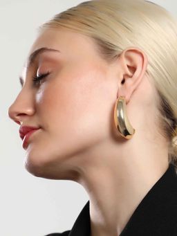 Sohi - Womens The Semi-Fold Hoop Earrings