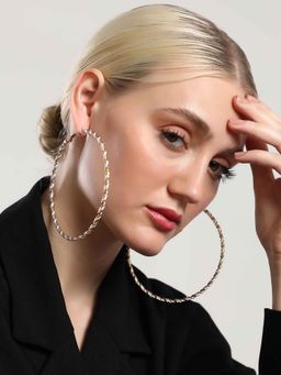 Sohi - Womens The White Maxi Twist Hoop Earrings