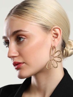 Sohi - Womens The Gold Semi-Flora Drop Earrings