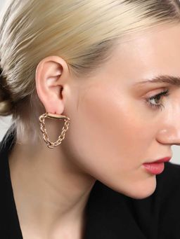 Sohi - Womens The Old Gold Chain Bar Drop Earrings