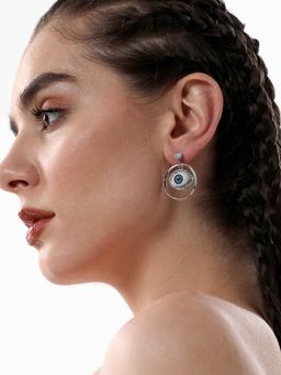 Sohi - Womens The Evil-Eye Loop Drop Earrings