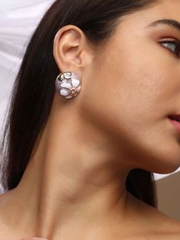 Sohi - Womens The Hana Stud Earrings - Purple