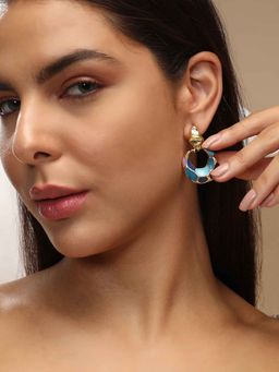 Sohi - Womens The Amari Drop Earrings - Blue