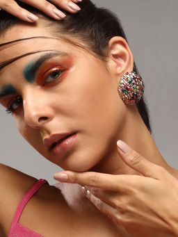 Sohi - Womens The Mirror Stud Earrings - Multi-Color