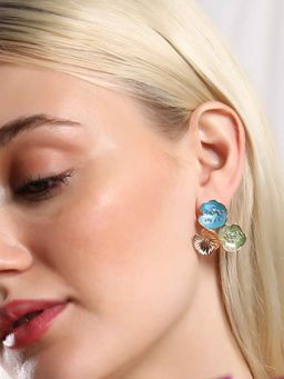 Sohi - Womens Multi-Color The Small Lilypad Stud Earrings