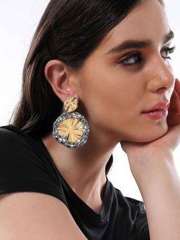 Sohi - Womens The Silver Revolving Mirror Drop Earrings