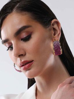 Sohi - Womens The Purple Glacier Half Hoop Earrings