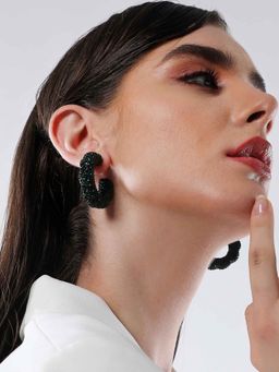 Sohi - Womens The Jingle Hoop Earrings - Emerald Green