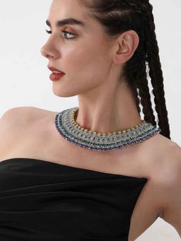 Sohi - Womens Blue and Emerald Green Egyptian Bijou Necklace