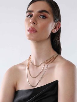 Sohi - Womens The Gold Snake Chain Multi-Layer Necklace