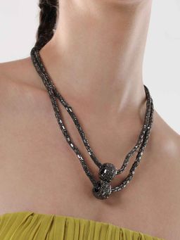 Sohi - Womens The Mirror Multi-Layer Necklace - Grey
