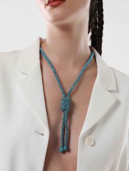 Sohi - Womens The Jingle Sautoir Necklace - Sky Blue