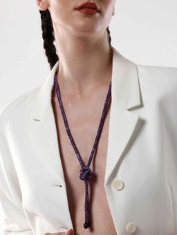 Sohi - Womens The Jingle Sautoir Necklace - Amethyst Purple