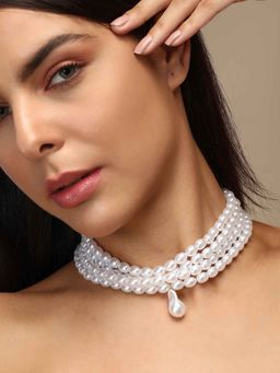 Sohi - Womens The Pearl White Medium Jackie Choker