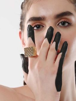 Sohi - Womens The California Gold Damascene Statement Ring