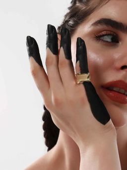 Sohi - Womens The Gold Dented Pinky Ring