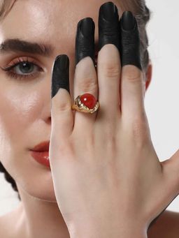 Sohi - Womens The Cherry Finger Ring - Cherry Red