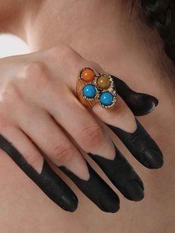 Sohi - Womens The Multi-Color Regalis Statement Ring