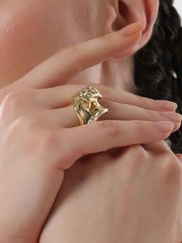 Sohi - Womens The Gold Surrealism Statement Ring