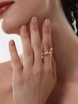 Sohi - Womens The California Gold Loop Finger Ring