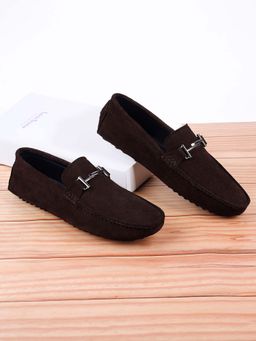 Louis Stitch - Brown Italian Suede Leather Handmade Driving Loafers
