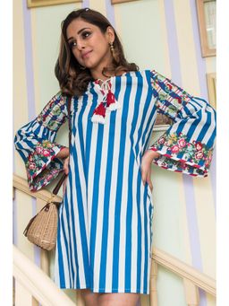 BOHO-CHIC By Sukriti Jain - Blue Enchanted Floral Embroidered Mini Dress